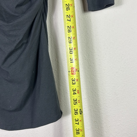 Athleta Dark Gray Ruched Long Sleeve Scoop Neck Bodycon Dress size Small - Picture 4 of 6